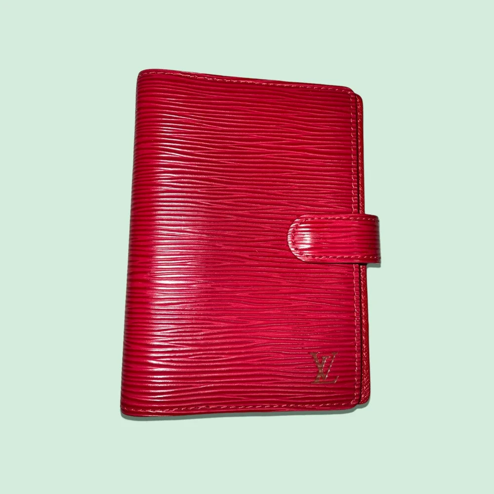 NOT FOR SALE! LOUIS VUITTON Small Red Epi Leather Ring Agenda Cover